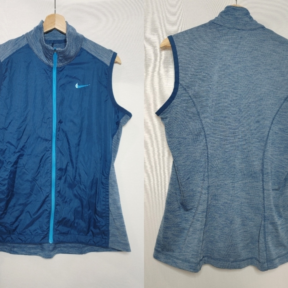 Nike Golf Women's Hyperflight‎ Tour Performance Full Zip Vest Large L Blue Teal